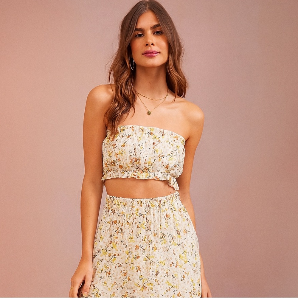 Boho Ruffle Crop Top NWT
